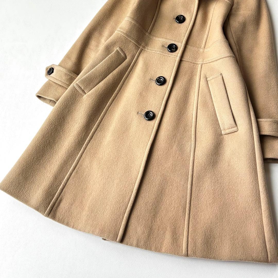 BLUE LABEL CRESTBRIDGE ロングコート　ウール混　ファー