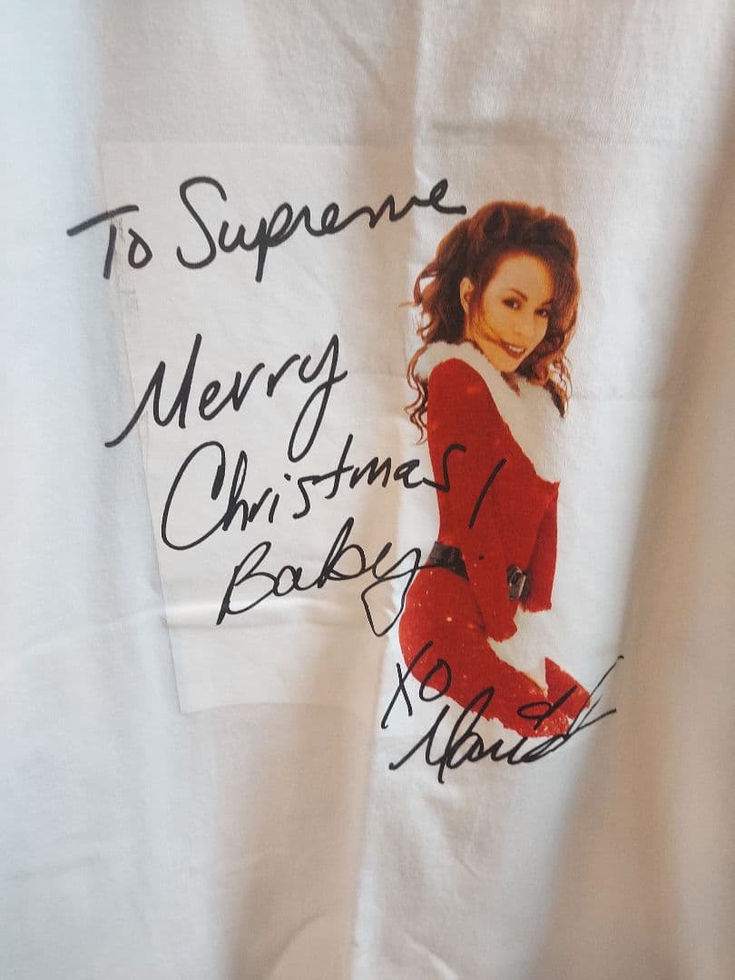 サ*ン様 Supreme 　マライアキャリー サイン入りクリスマスTシャツ M