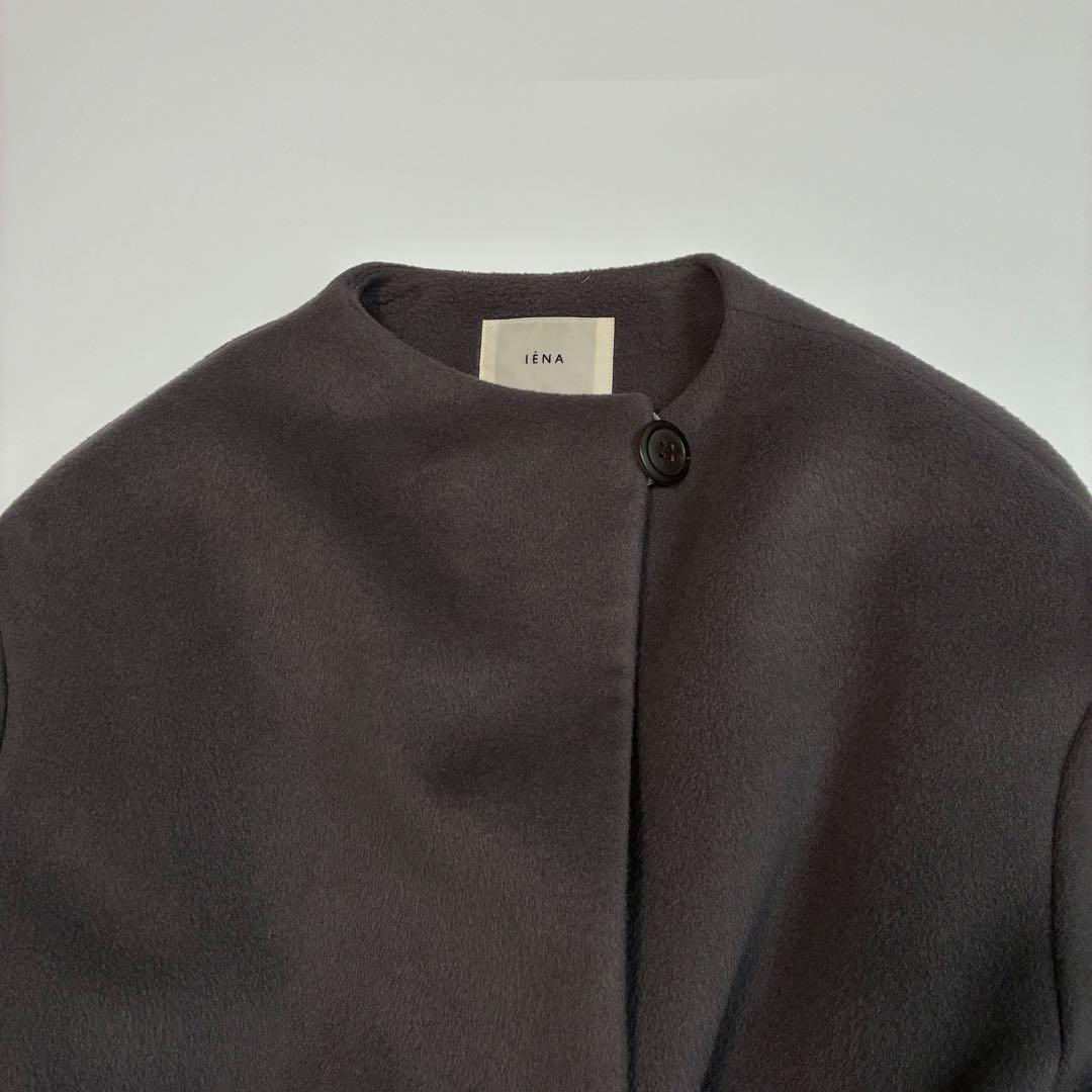 【極美品】IENA ロングスリットコート ウール100% グレージュ 36