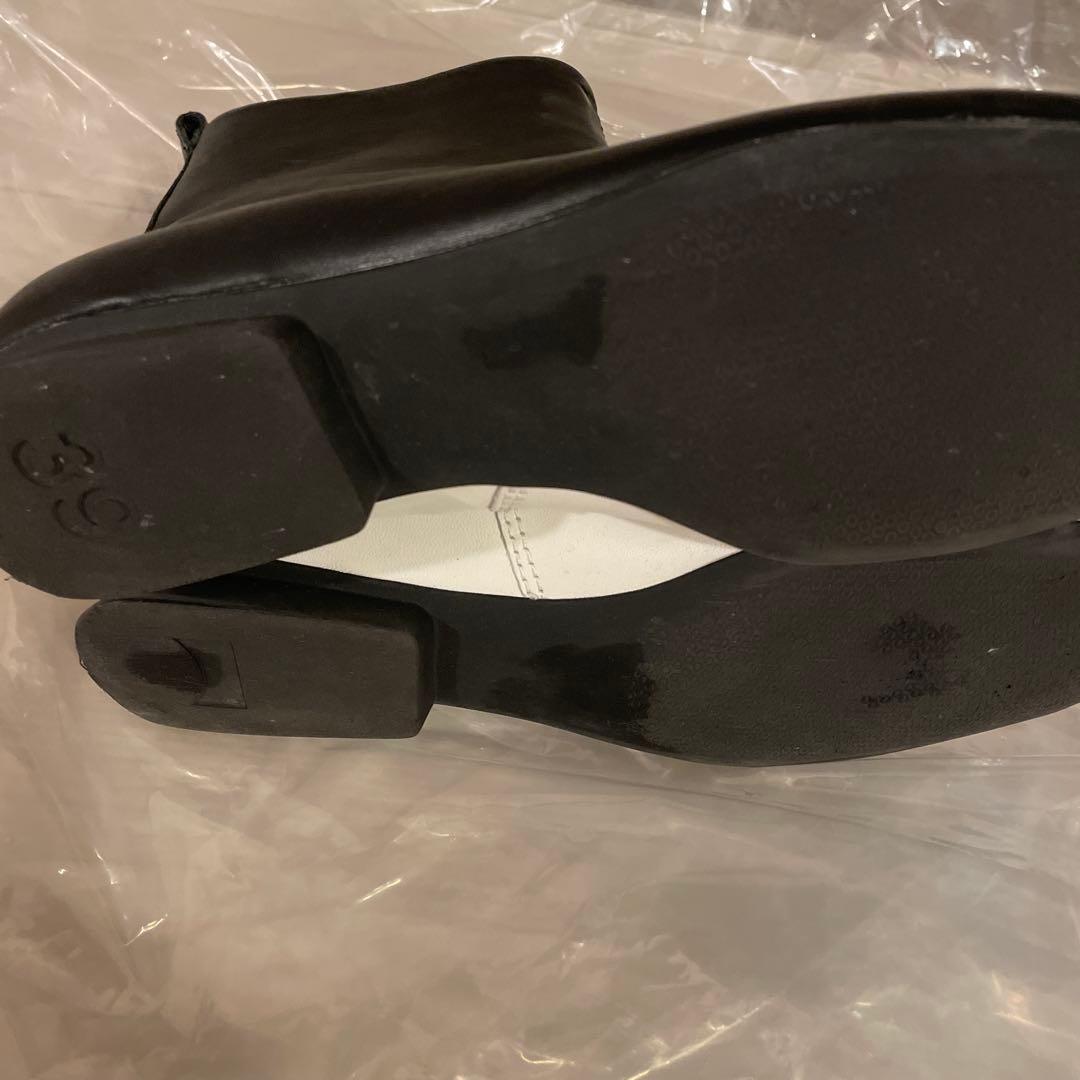 CAMPER Twins レザーアンクルブーツ バイカラー　モノクロ　個性的