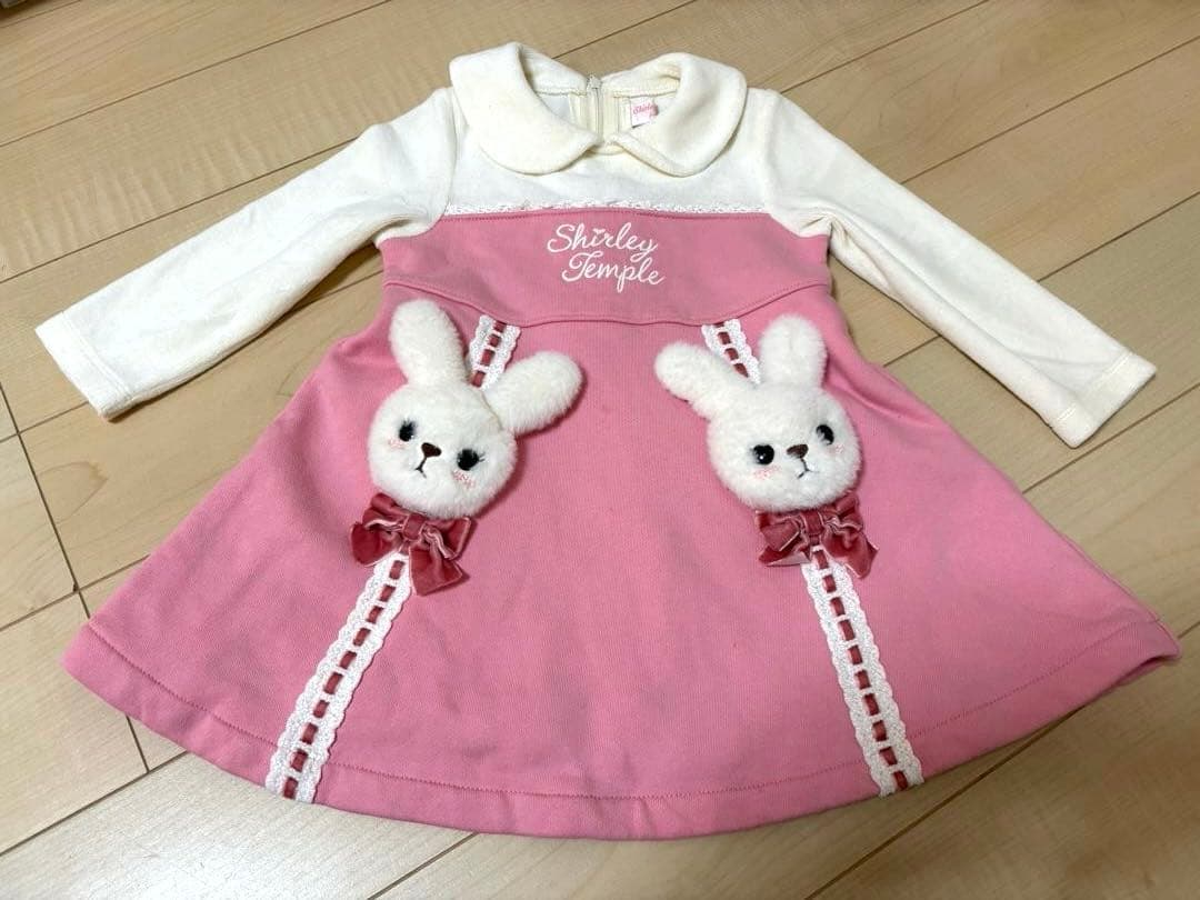 A*♡様 シャーリーテンプル 立体 うさぎ ワンピース 90cm シャルロット