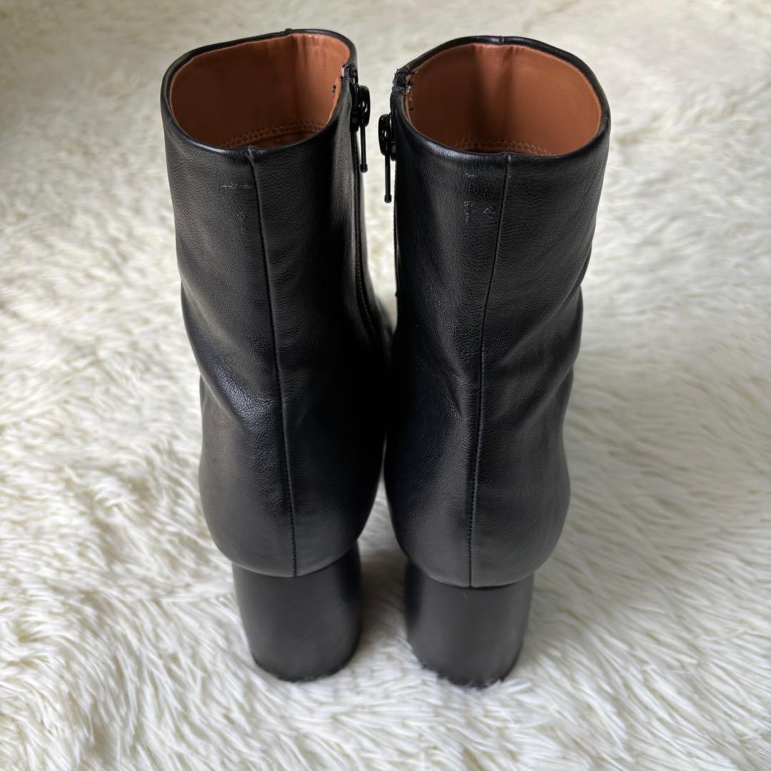 todayful Square Short Boots 38 ブーツ 黒　レザー