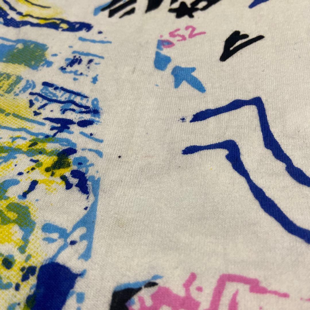 【90s・シングル】バスキア 総柄 マルチプリント Tシャツ L 希少