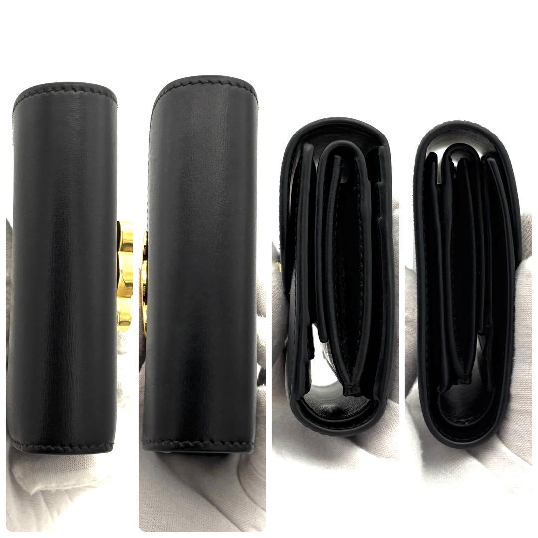 ⭐️箱付美品⭐️セリーヌ 折り財布 ブラック 黒 スモールフラップウォレット レザー