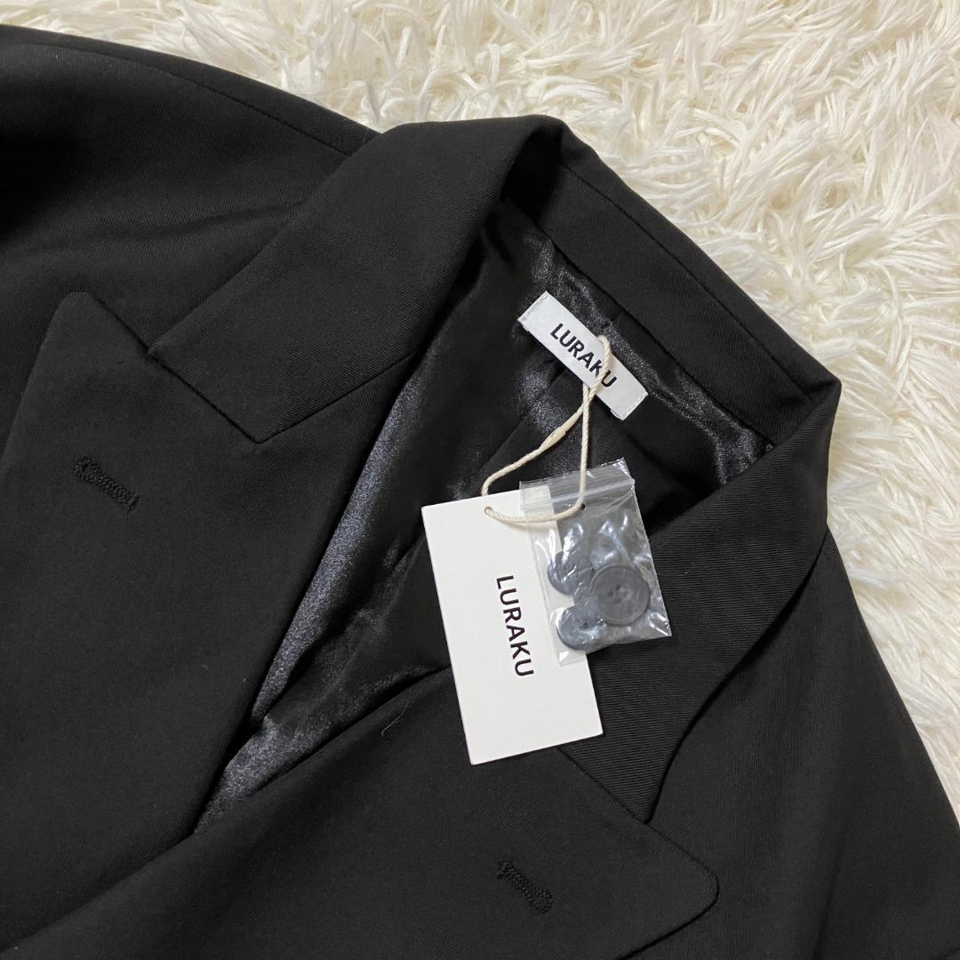 新品タグ付き【LURAKU】Double-Breasted Jacket 黒 L
