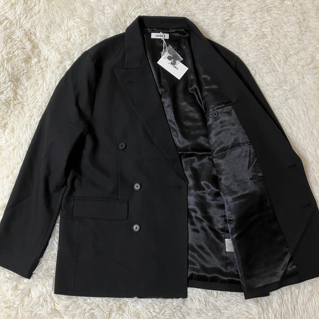 新品タグ付き【LURAKU】Double-Breasted Jacket 黒 L