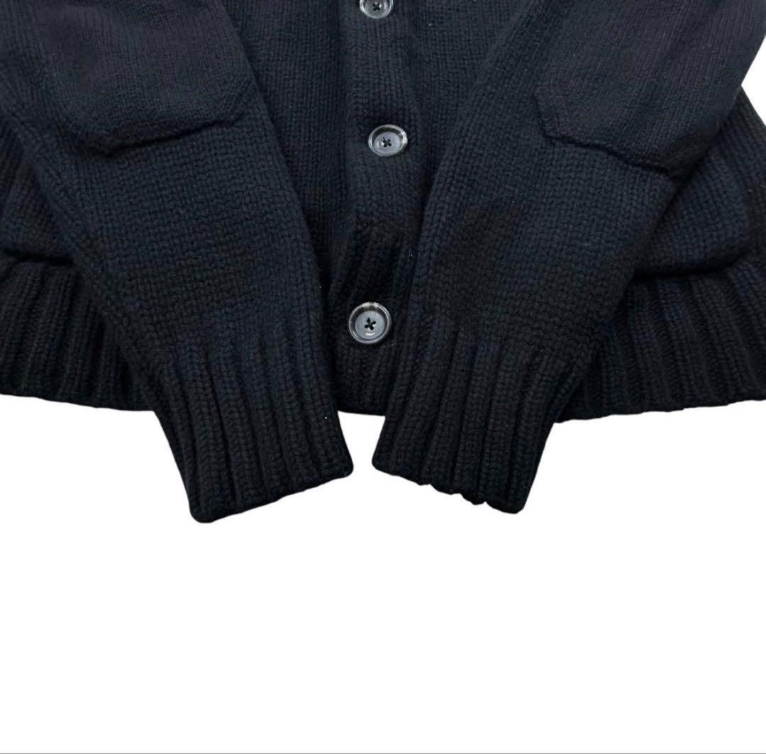 Polo by Ralph Lauren ニットブルゾン　チンスト　エルボー　黒