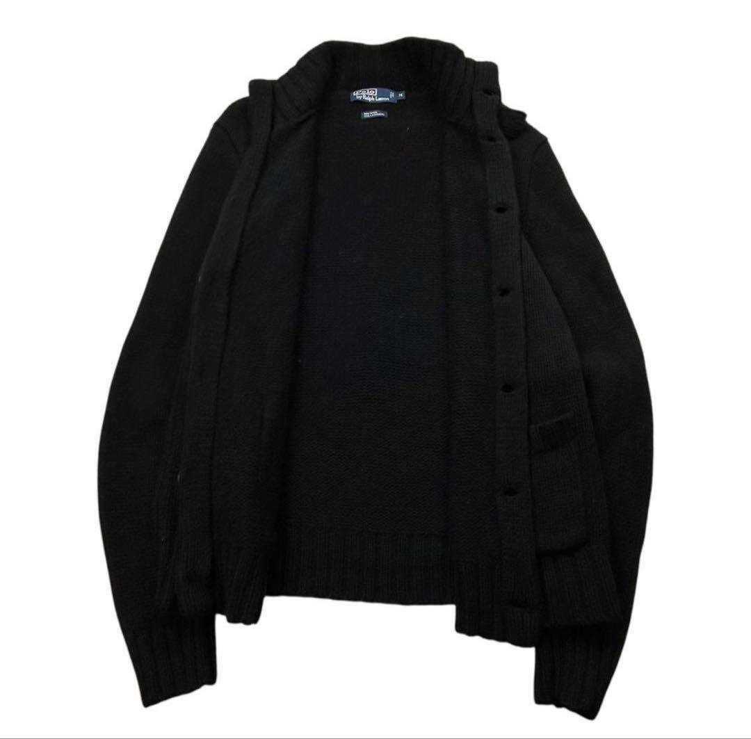 Polo by Ralph Lauren ニットブルゾン　チンスト　エルボー　黒