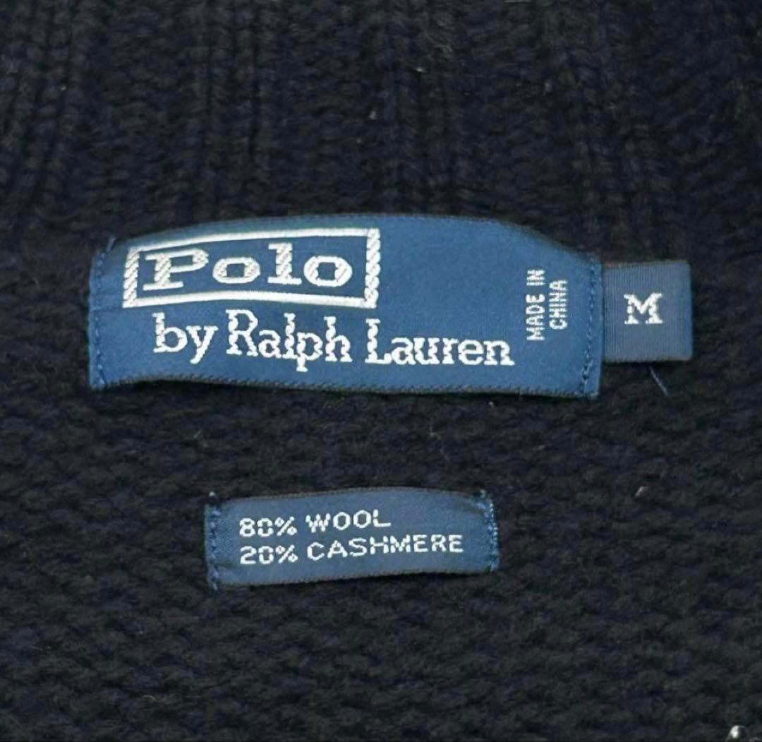 Polo by Ralph Lauren ニットブルゾン　チンスト　エルボー　黒