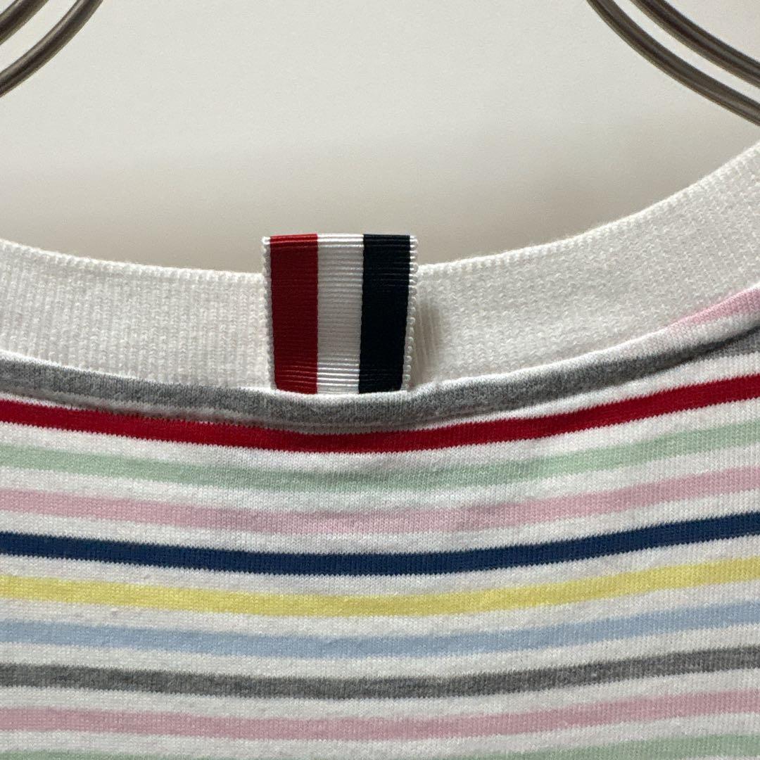THOM BROWNE. ストライプ Tシャツ　マルチカラー　イタリア製
