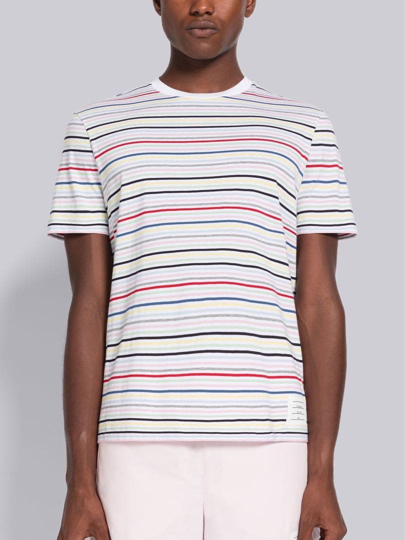 THOM BROWNE. ストライプ Tシャツ　マルチカラー　イタリア製