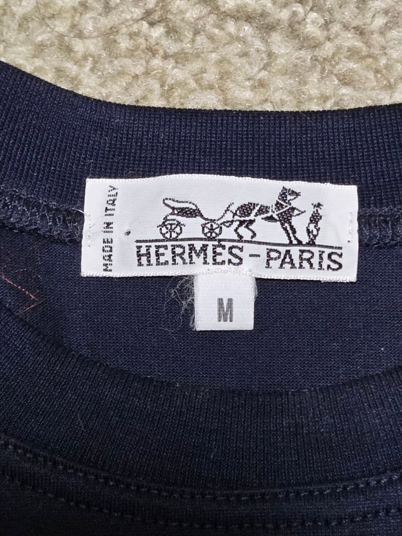 ◆HERMES◆Tシャツ◆メンズ◆紺◆