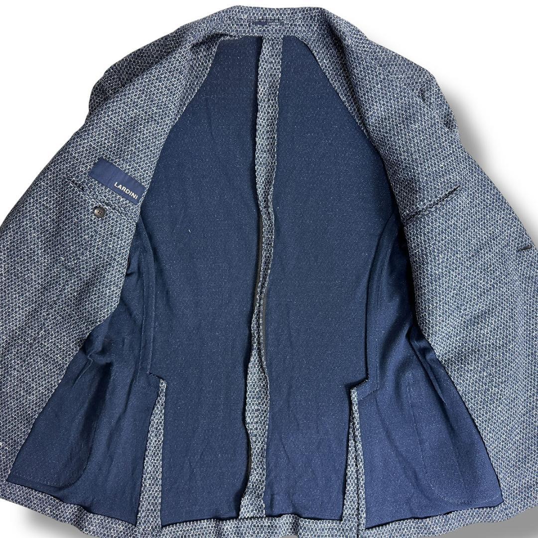 J7394 美品 ラルディーニ リネンミックス サマージャケット ネイビー 48