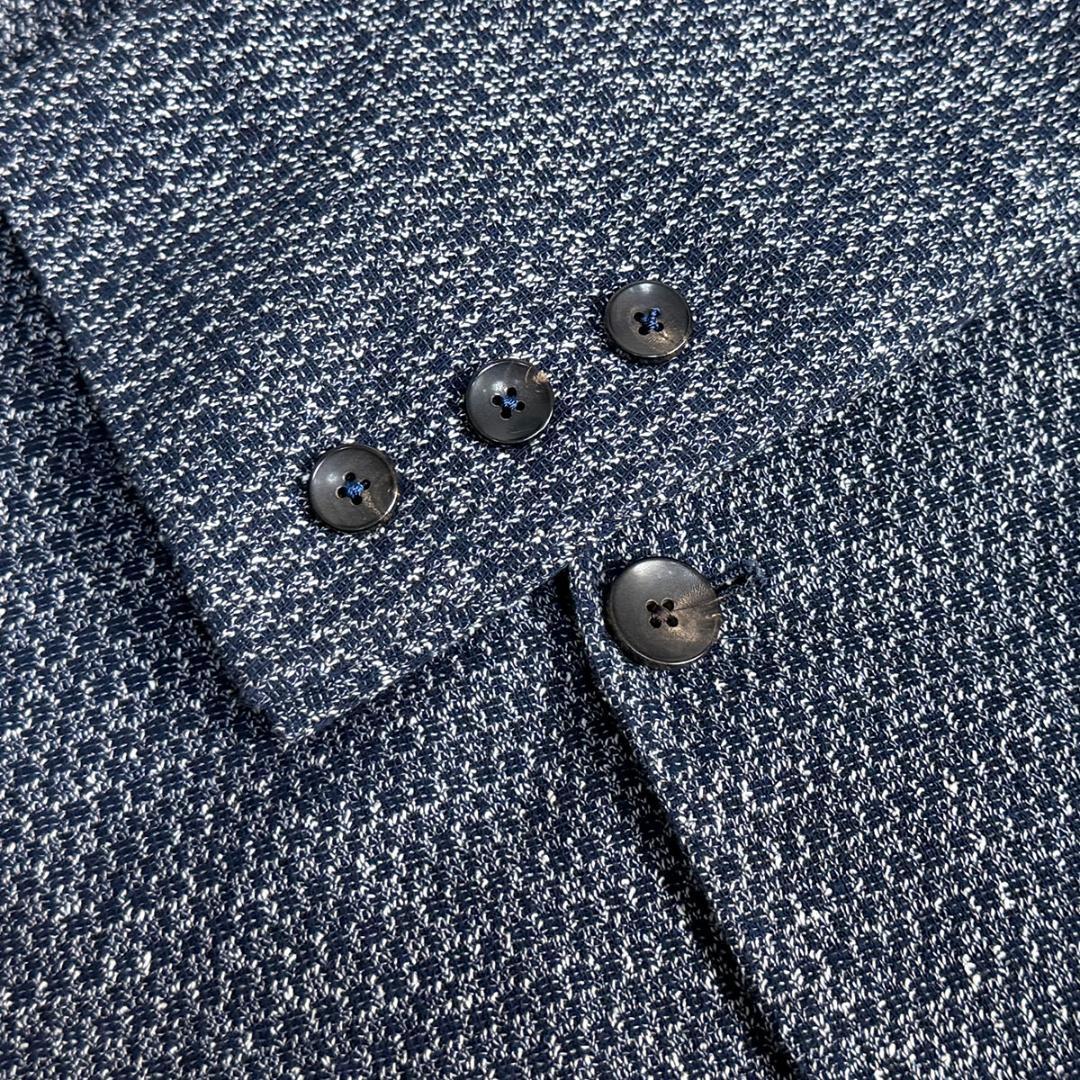 J7394 美品 ラルディーニ リネンミックス サマージャケット ネイビー 48