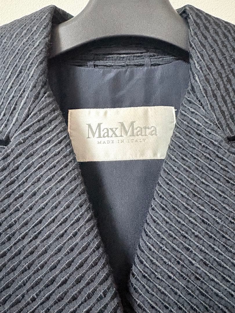 Max Mara 白タグ　濃紺ロングコート　スプリングコート
