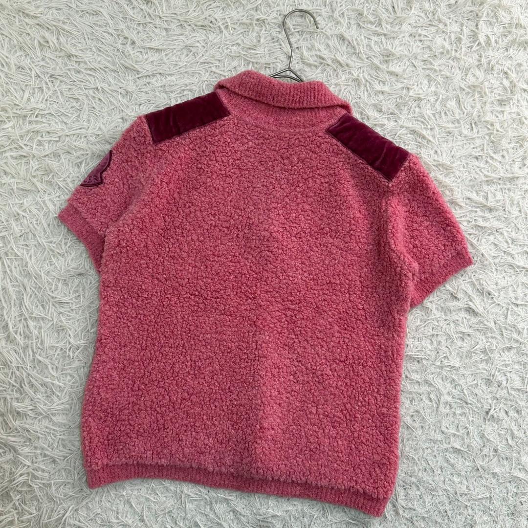 16545✨MONCLER MAGLIONE ビッグロゴ ボア ポロシャツ