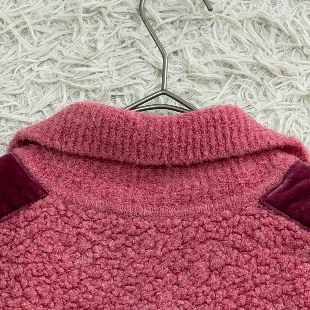 16545✨MONCLER MAGLIONE ビッグロゴ ボア ポロシャツ
