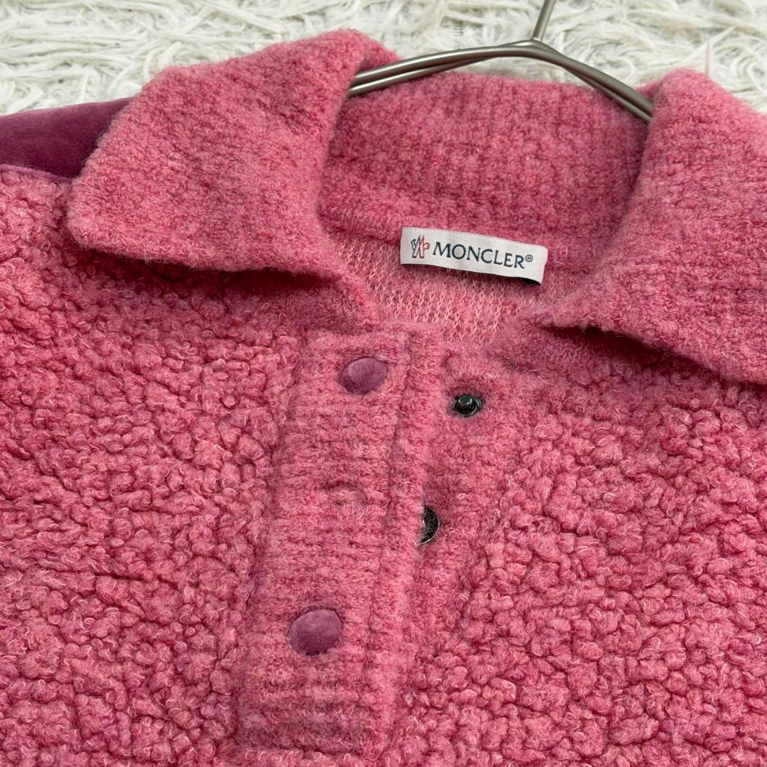 16545✨MONCLER MAGLIONE ビッグロゴ ボア ポロシャツ