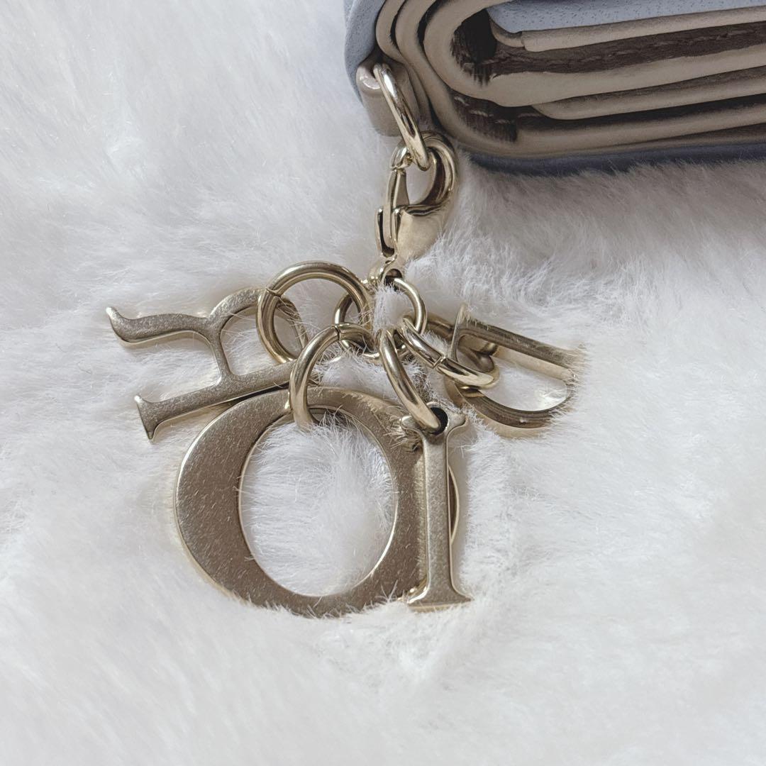Dior ロータスウォレット 折り財布 財布 水色 キャメル バイカラー
