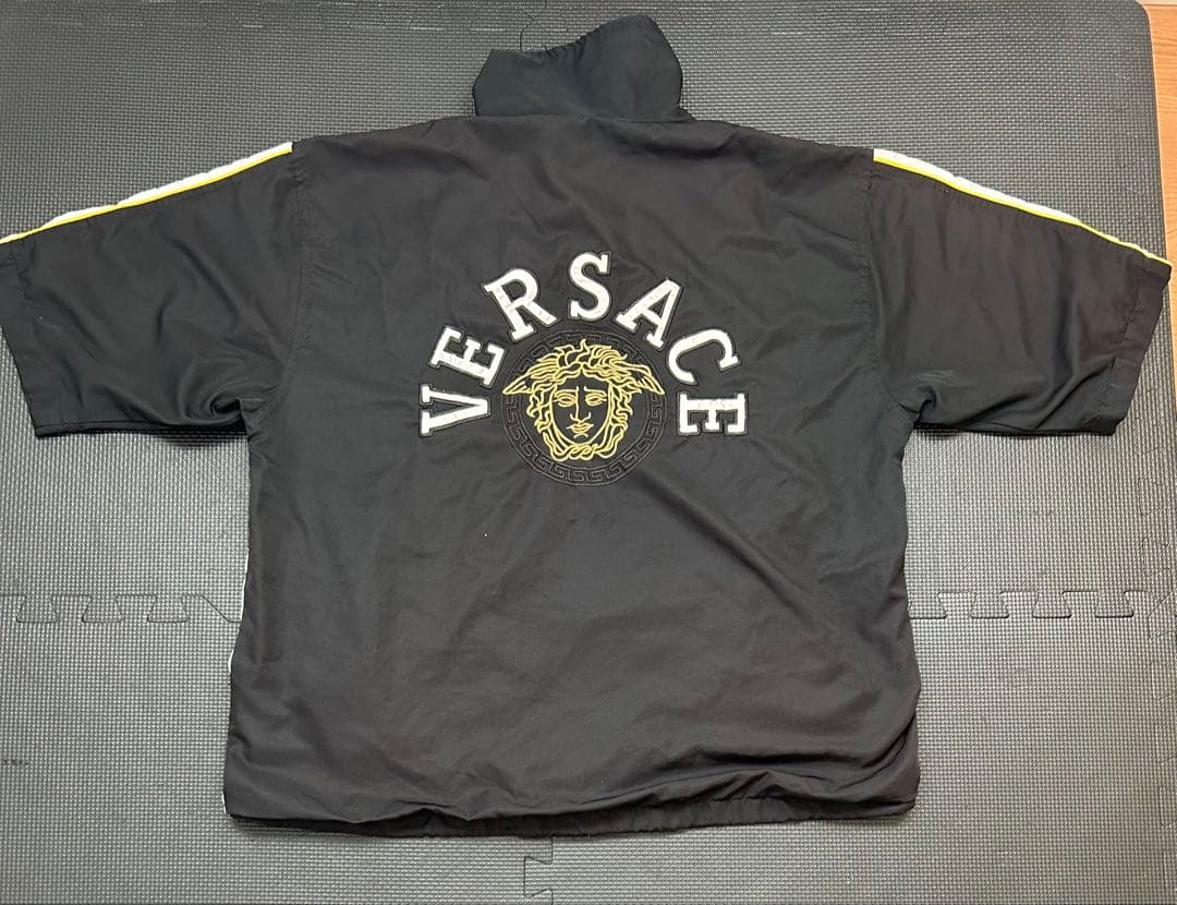 VERSACE ナイロン 半袖ジャケット ジャージ メデューサ ブラック L