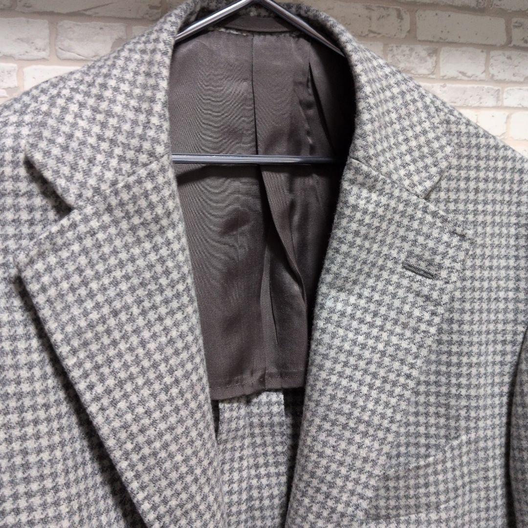 guji（グジ）ウールカシミアハウンドトゥース3Bジャケット 　タリアトーレ