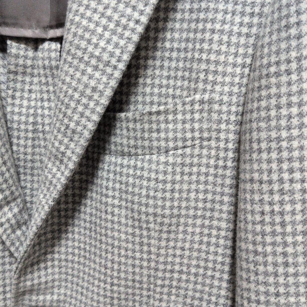 guji（グジ）ウールカシミアハウンドトゥース3Bジャケット 　タリアトーレ