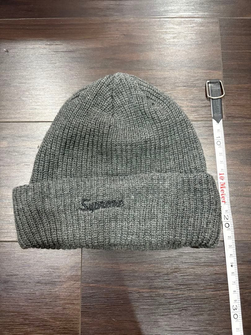 Supreme グレー ニット帽 100%アクリル