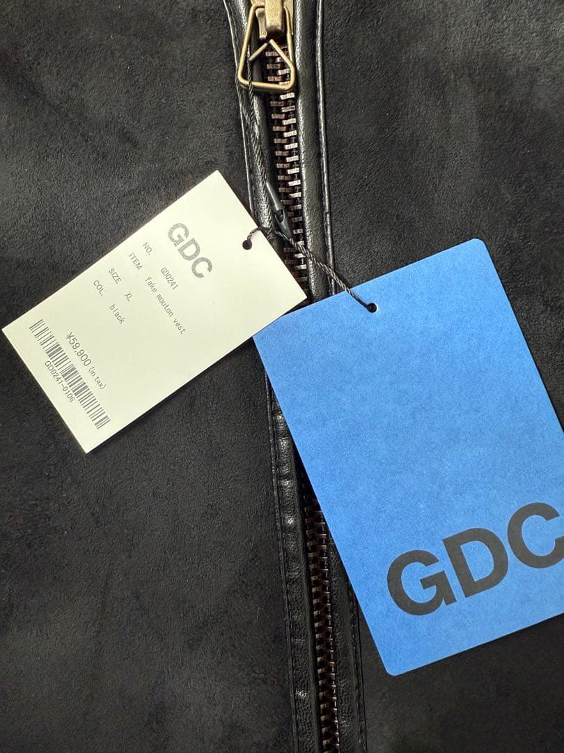新品 GDC Vegan Mouton Vest 黒 XL