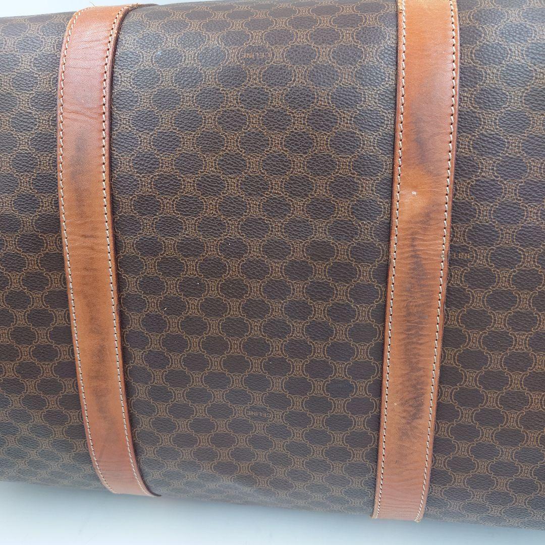 廃盤品 CELINE ボストンバッグ ヴィンテージ マカダム ヌメ革 セリーヌ
