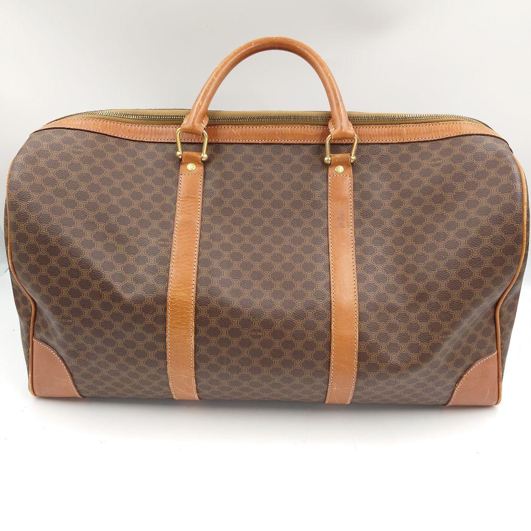 廃盤品 CELINE ボストンバッグ ヴィンテージ マカダム ヌメ革 セリーヌ