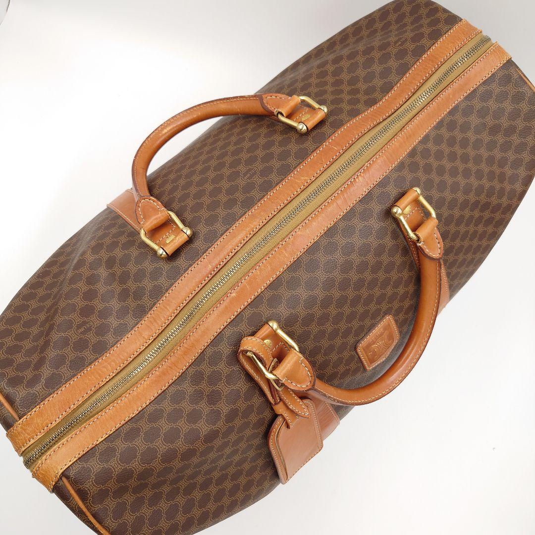 廃盤品 CELINE ボストンバッグ ヴィンテージ マカダム ヌメ革 セリーヌ