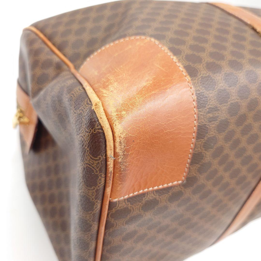 廃盤品 CELINE ボストンバッグ ヴィンテージ マカダム ヌメ革 セリーヌ