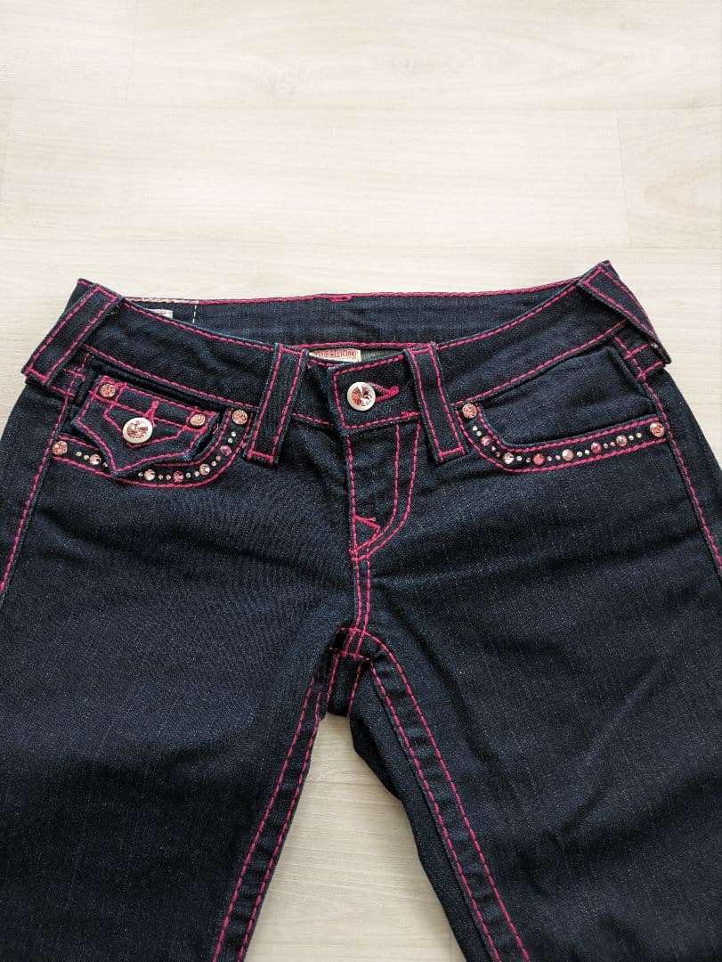 トゥルーレリジョン ビジュー ラインストーン デニムパンツ ☆美品