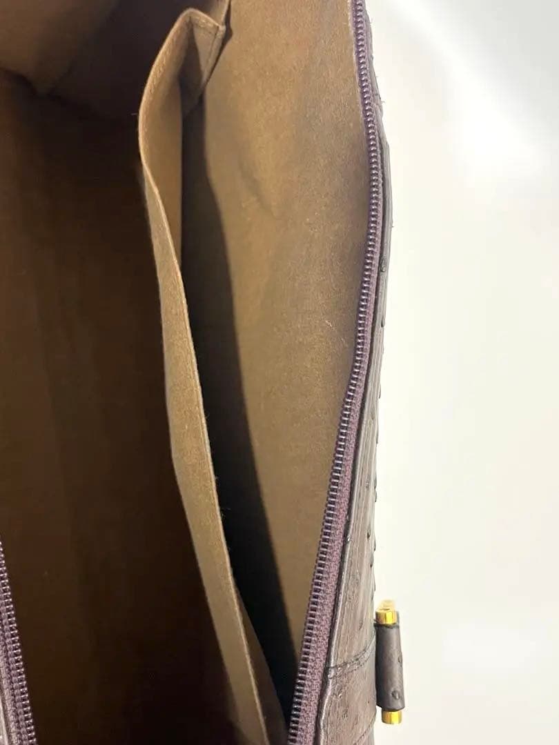 美品★ANKH-JET ボストンバッグ オーストリッチ レザー 茶 ブラウン