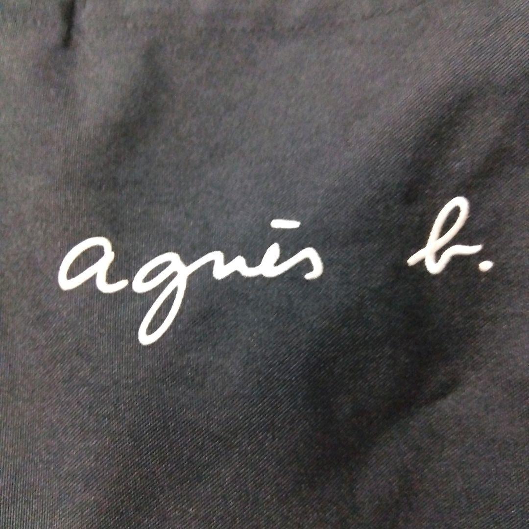 agnes b アニエスベー ボストンバッグ ロゴ刺繍 ナイロン 2way 黒