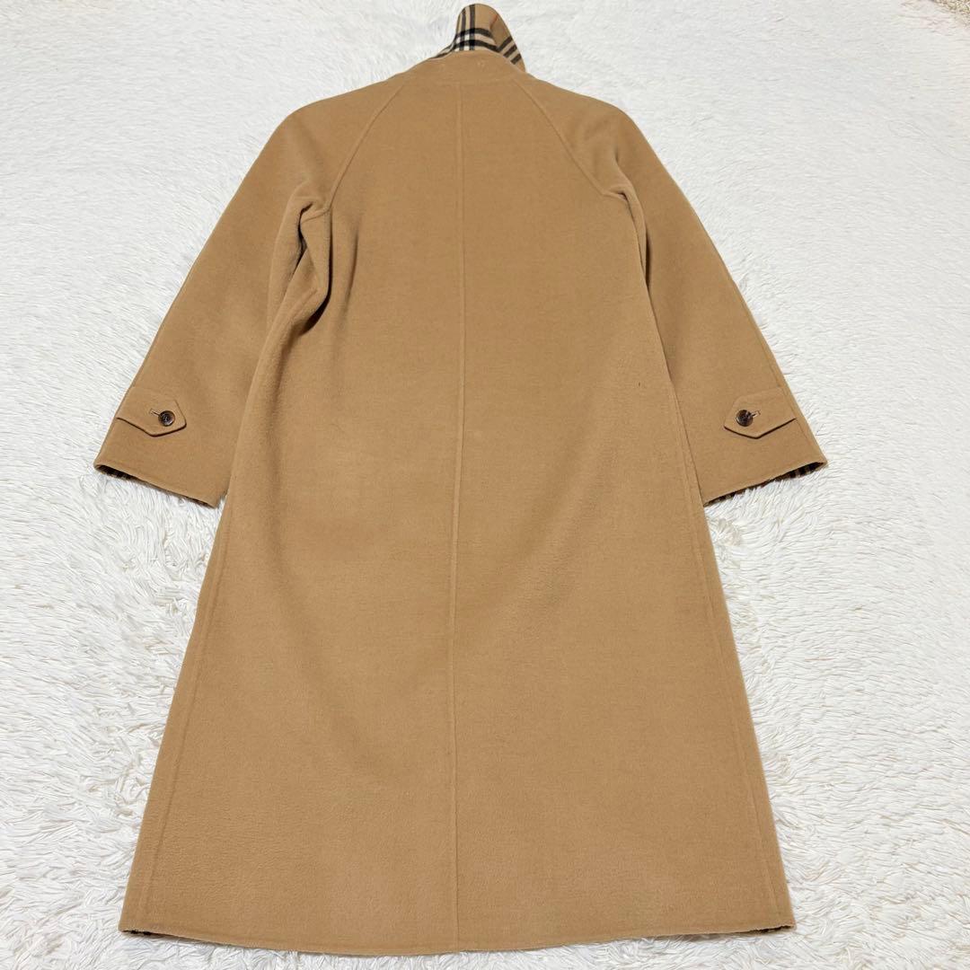 美品　バーバリーズ　ダブルフェイス　ロング丈　ノバチェック　ホースロゴ　キャメル