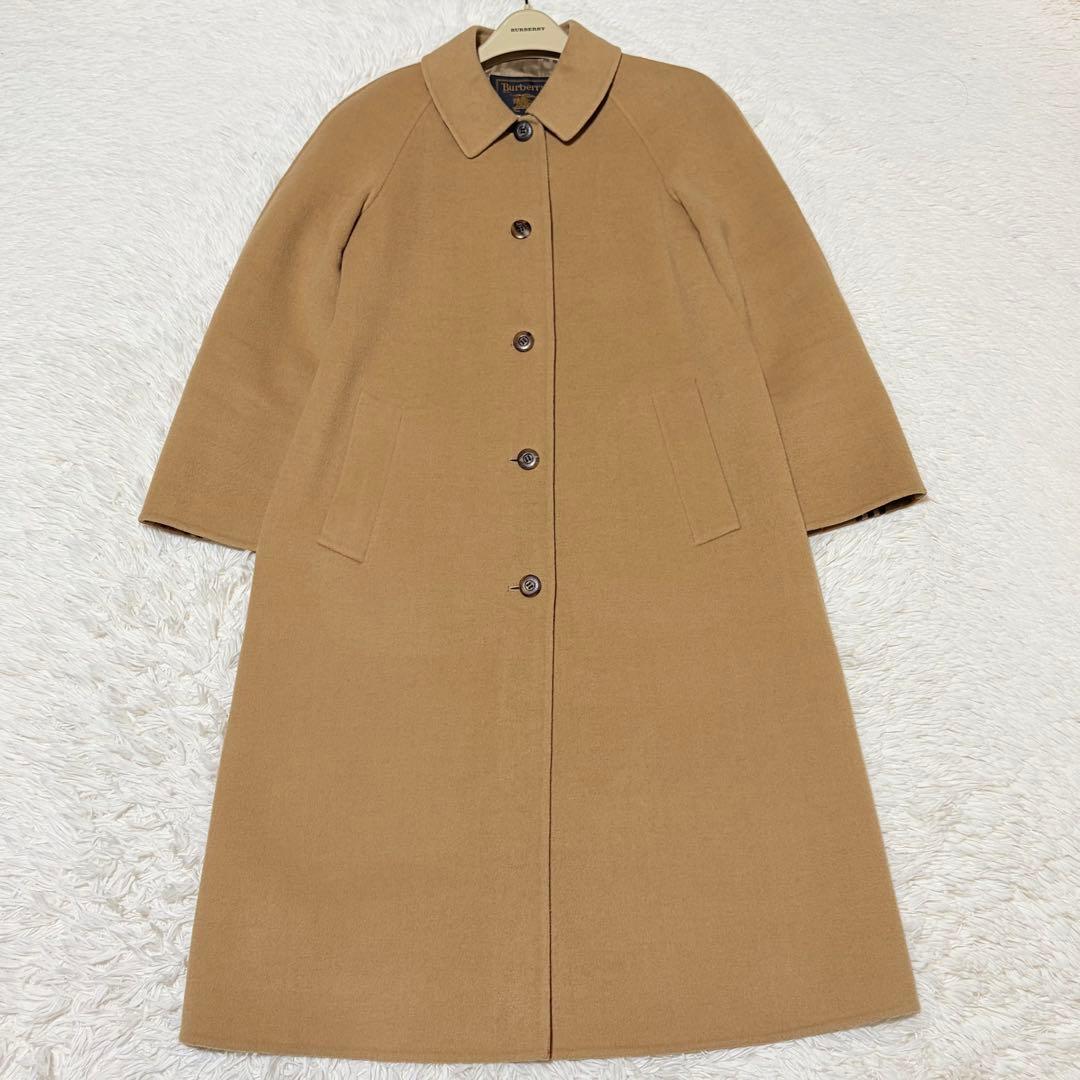 美品　バーバリーズ　ダブルフェイス　ロング丈　ノバチェック　ホースロゴ　キャメル