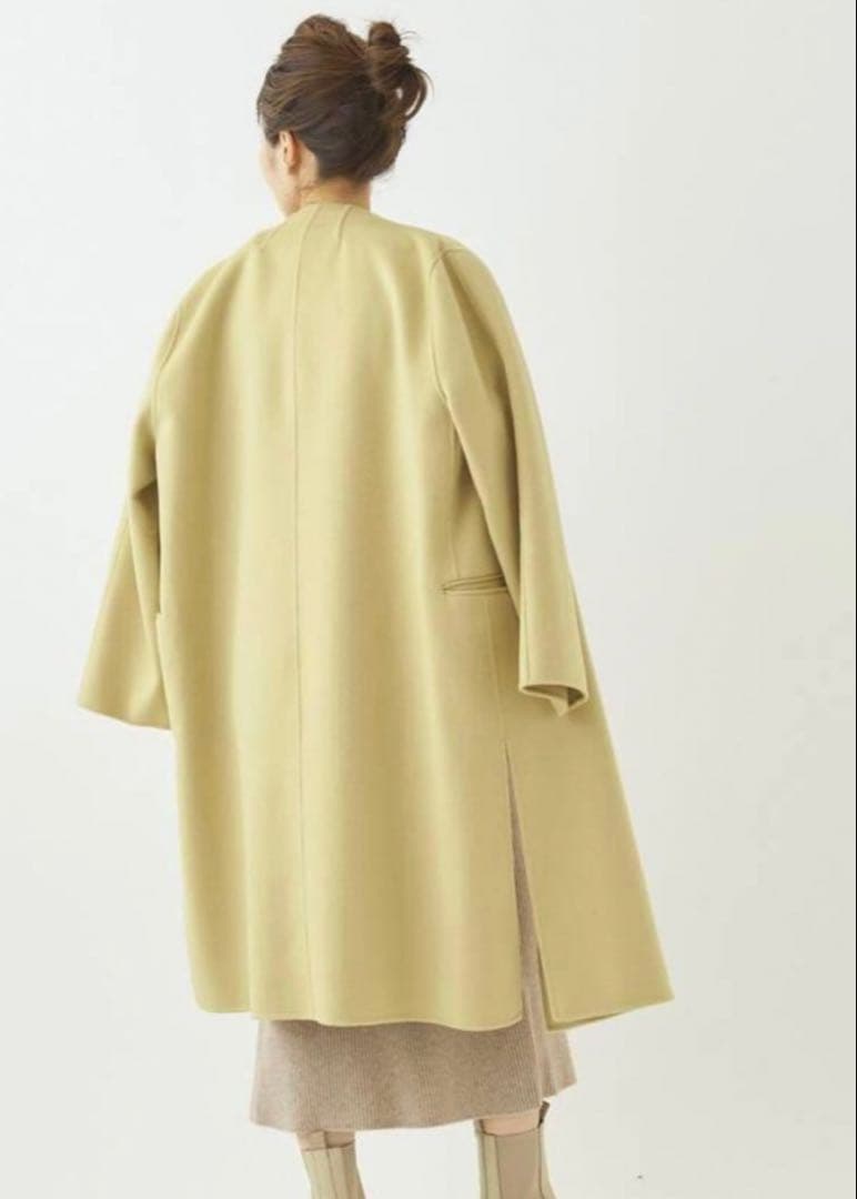 みみ様　美品　plage プラージュ　ハミルトンノーカラーコート イエロー 36