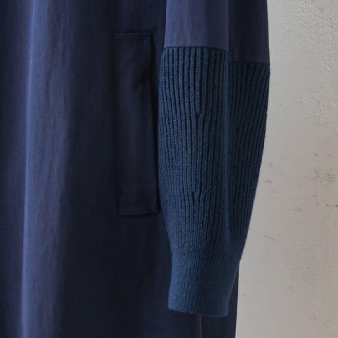 【美品】 ビアズリー 袖口ニット 羽織り ノーカラーコート