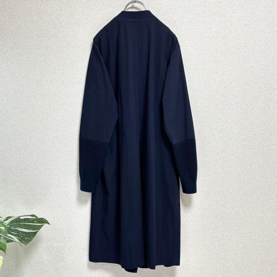 【美品】 ビアズリー 袖口ニット 羽織り ノーカラーコート