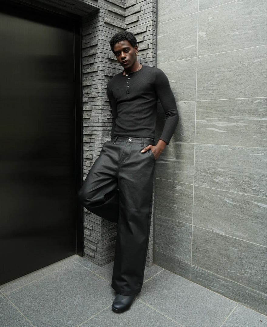 新品未使用Stacked Oil Coating Loose Fit Pants