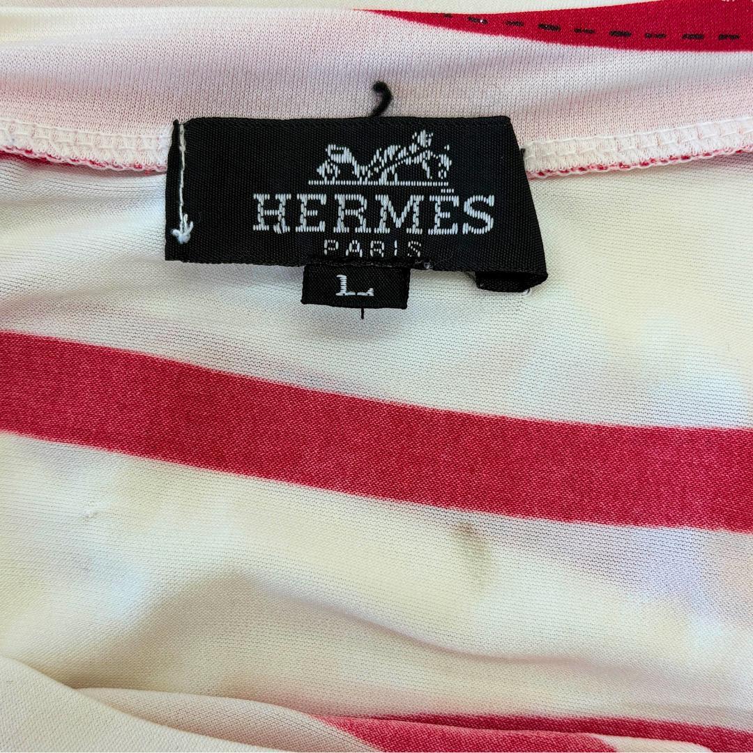 HERMES エルメス 総柄 半袖Tシャツ L
