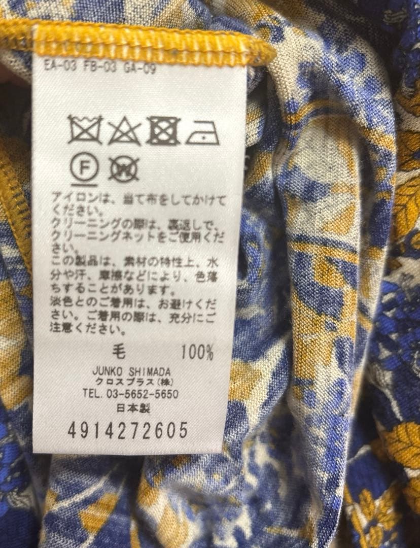49AV.JUNKO SHIMADA 花柄ウール素材長袖ワンピース