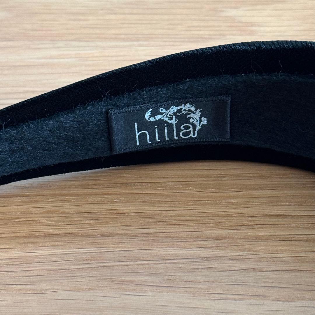 hiila イーラ 50mm幅 ベルベットカチューシャ ブラック アリスバンド