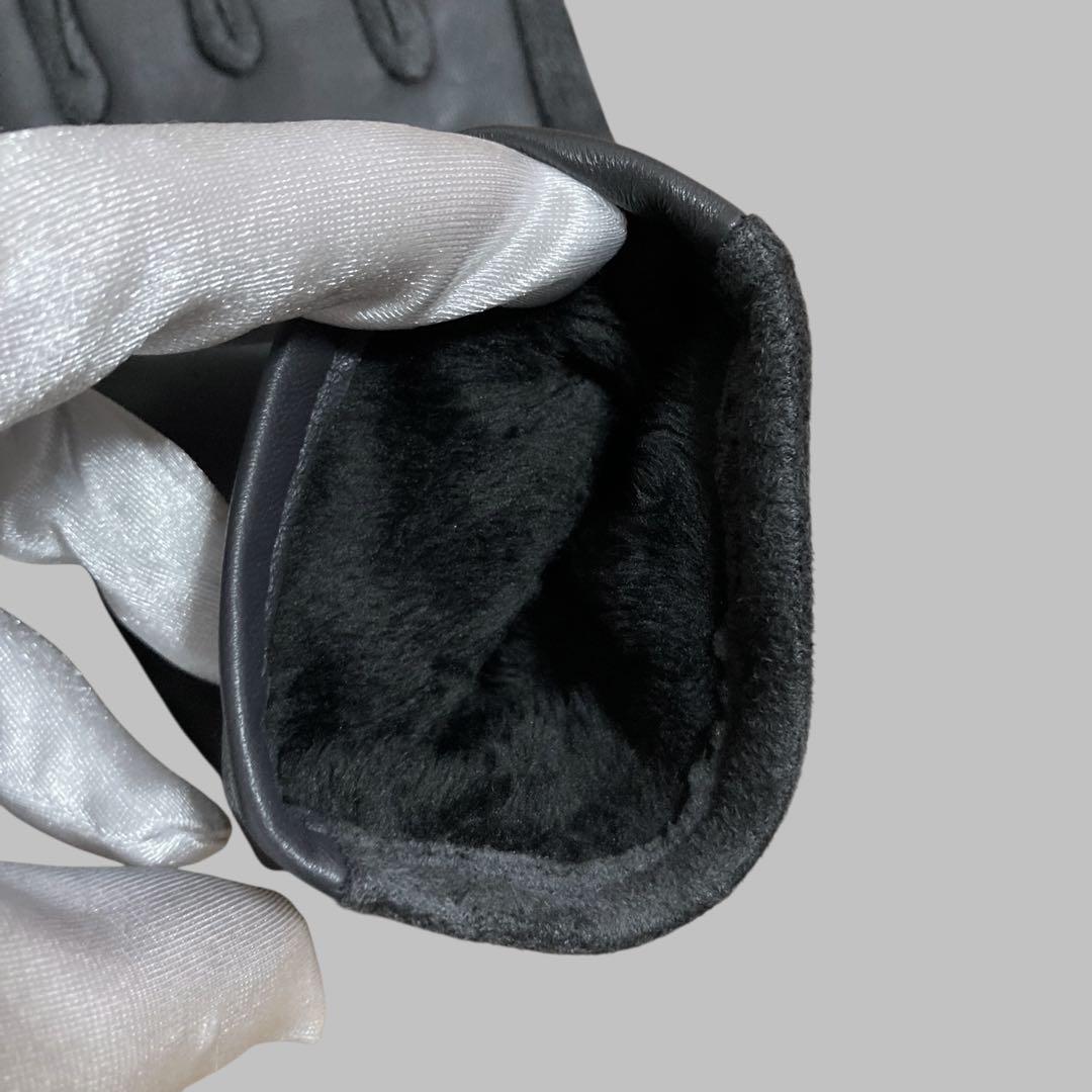 かわた CONTRAST LEATHER GLOVE (GREY) 768