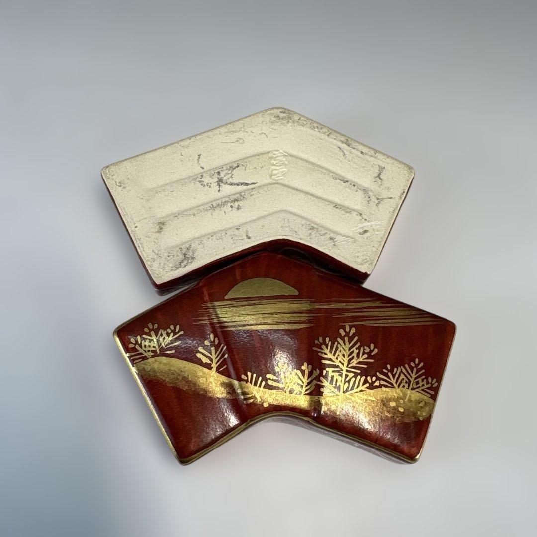 【中古品】橋本紫雲造　金襴手　晴香合（共箱）USED〈税込•送料込〉