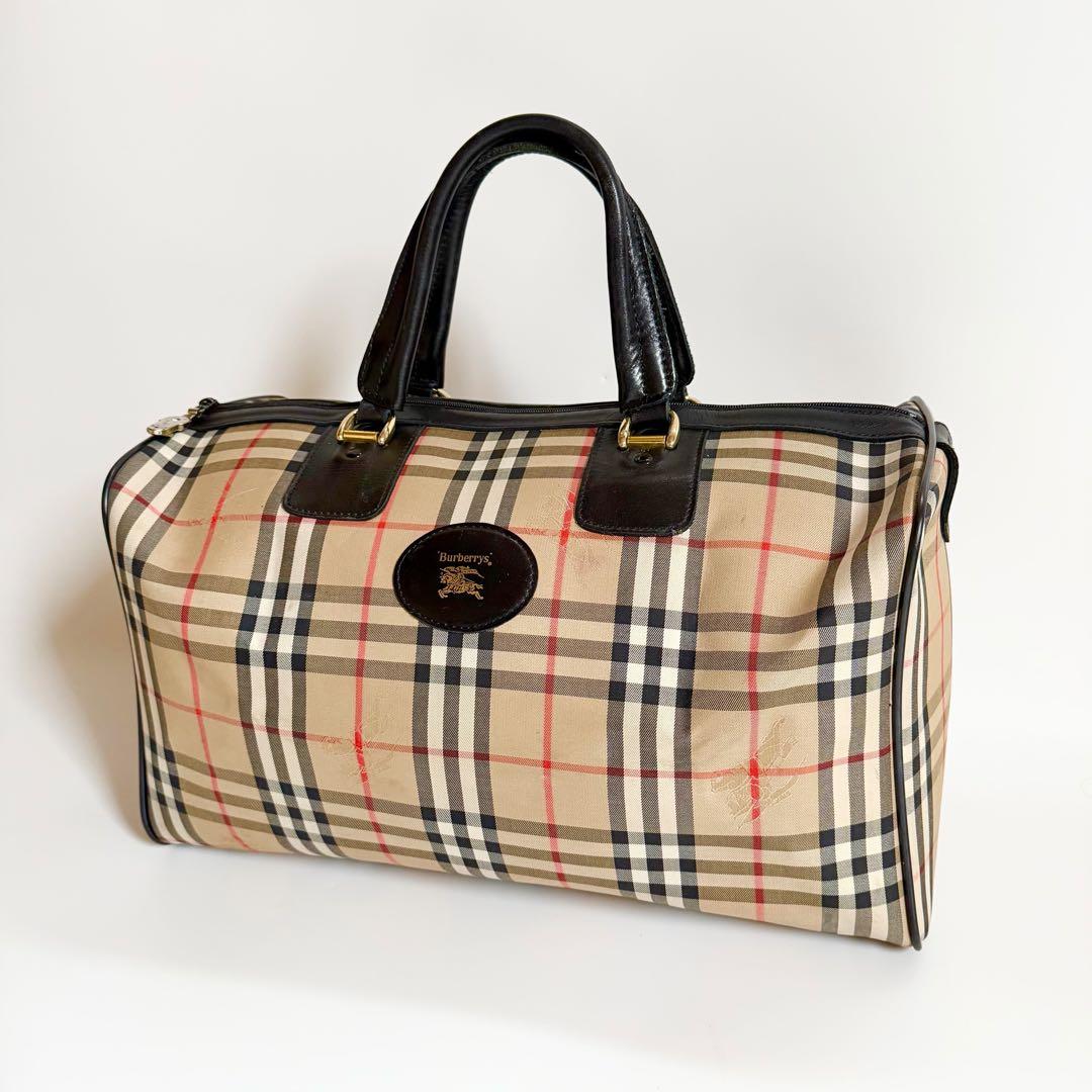 美品　シャドーホース　Burberrys ボストンバッグ　ノバチェック　ロック