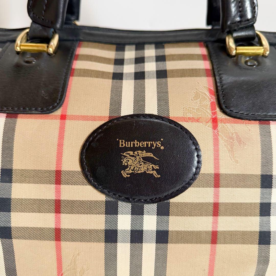美品　シャドーホース　Burberrys ボストンバッグ　ノバチェック　ロック