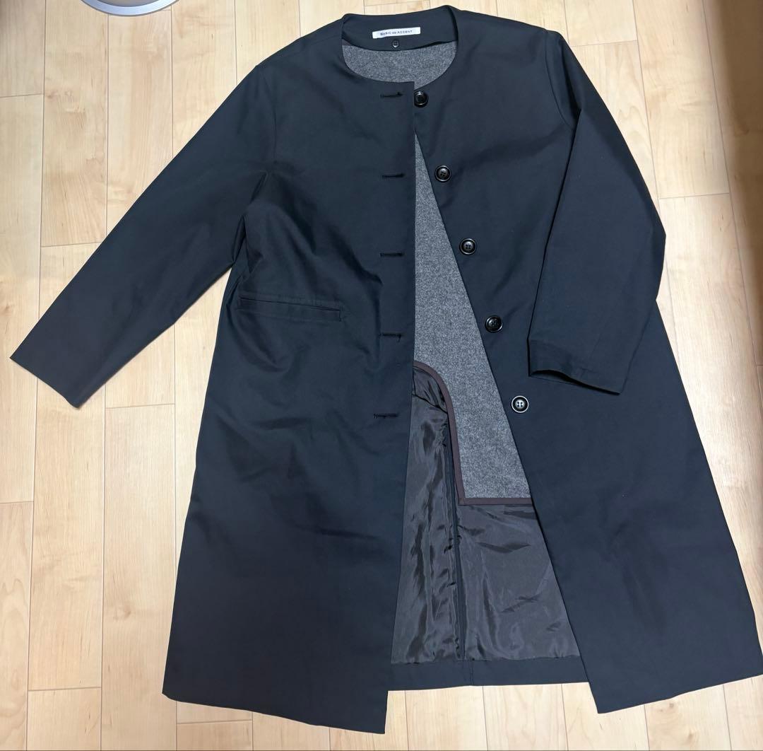 BASIC AND ACCENT ノーカラー　コート　ロング