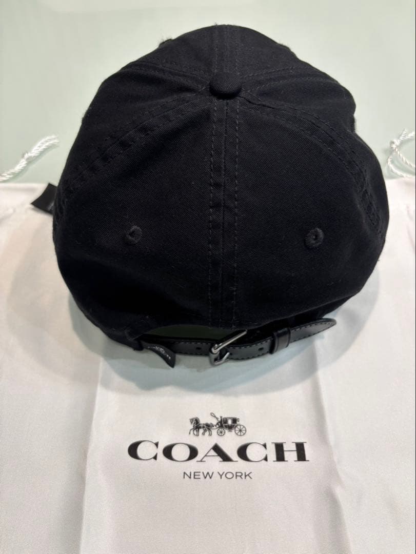 【美品本物】COACHコーチレキシーベースボールキャップ百貨店限定サイズブラック